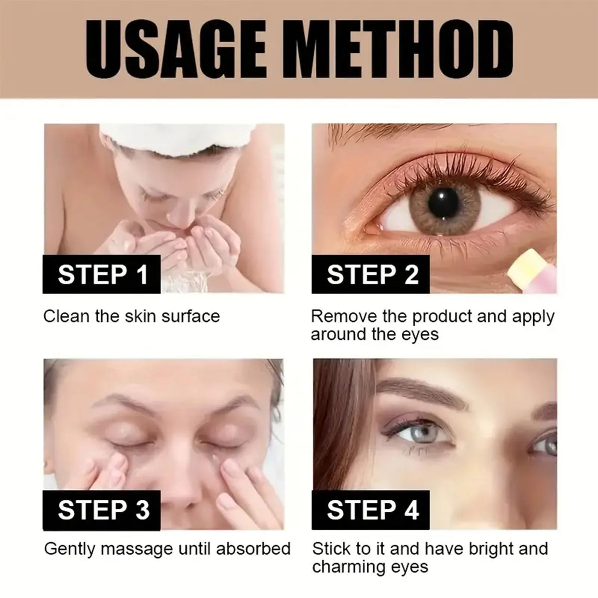 Caffeine eye cream 5g tube for reducing fine lines and dry lines, universal skin type