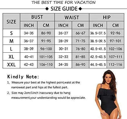 Black women's one-piece swimsuit with cut-out ruffled strap tube top design