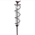 Cast iron bird design glass rain gauge with 0-800ml measurement capacity