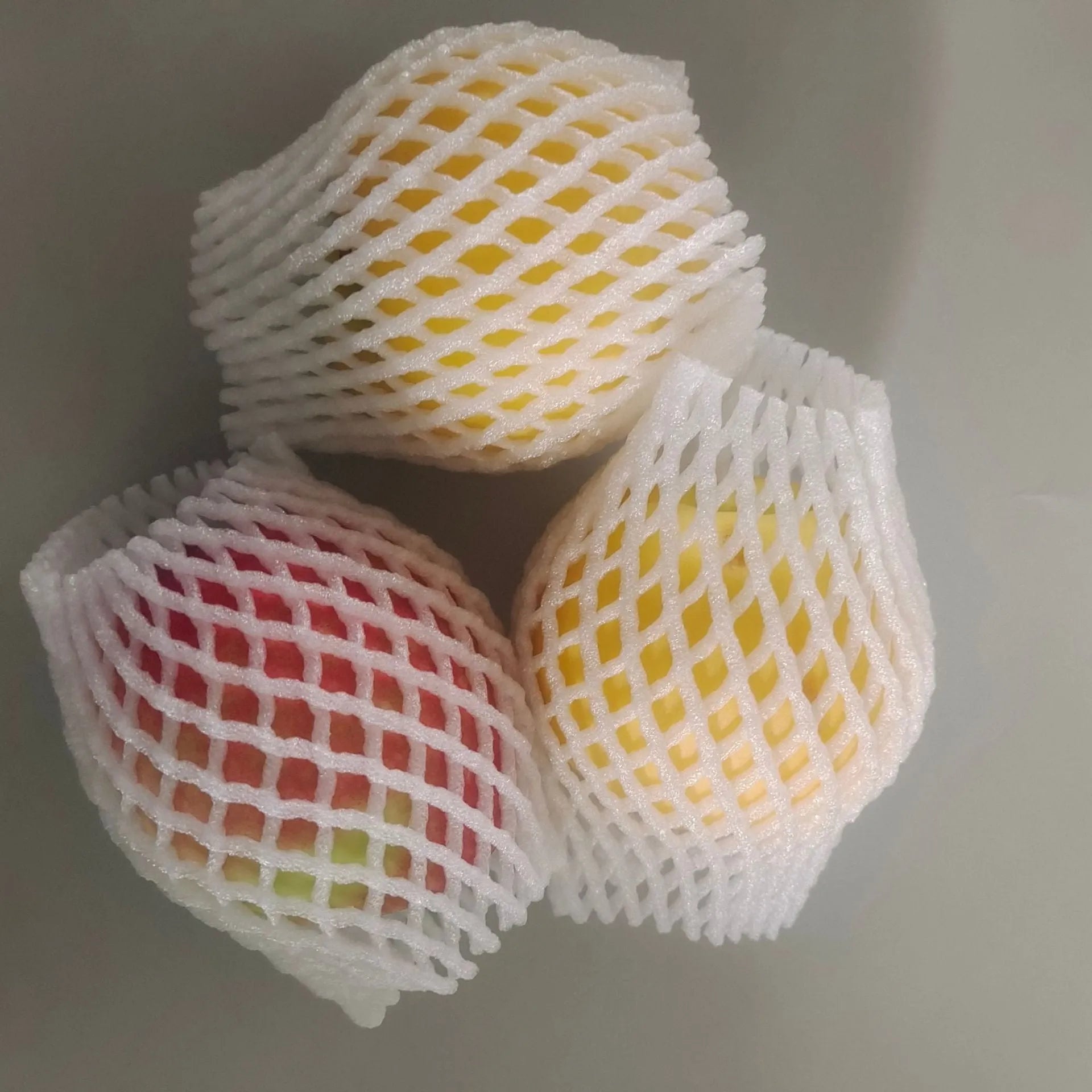 White foam net protective case showing net texture and available in multiple rectangular dimensions