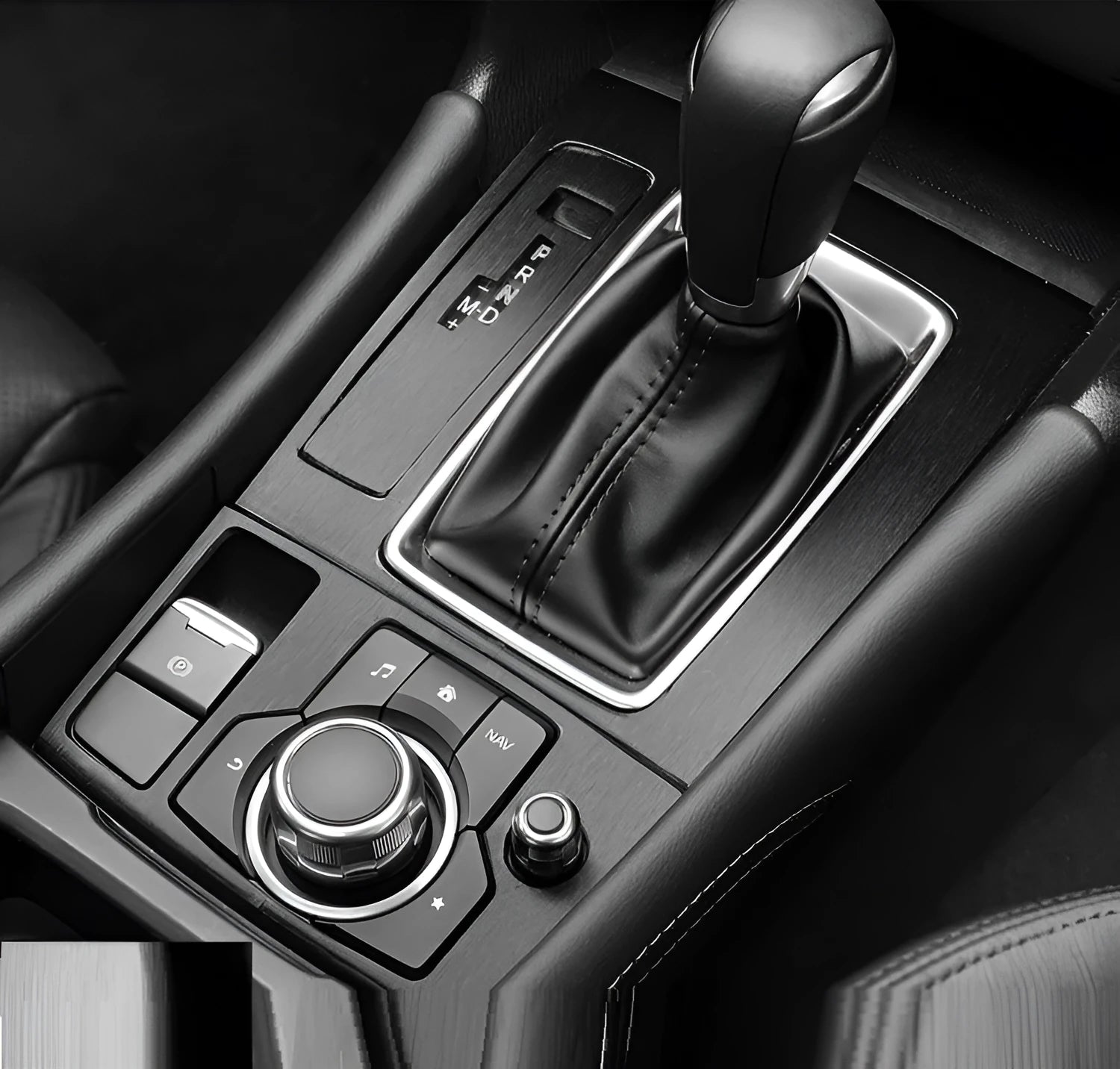 Car interior decorative film sticker kit showing dashboard and centre console pieces for automotive modification