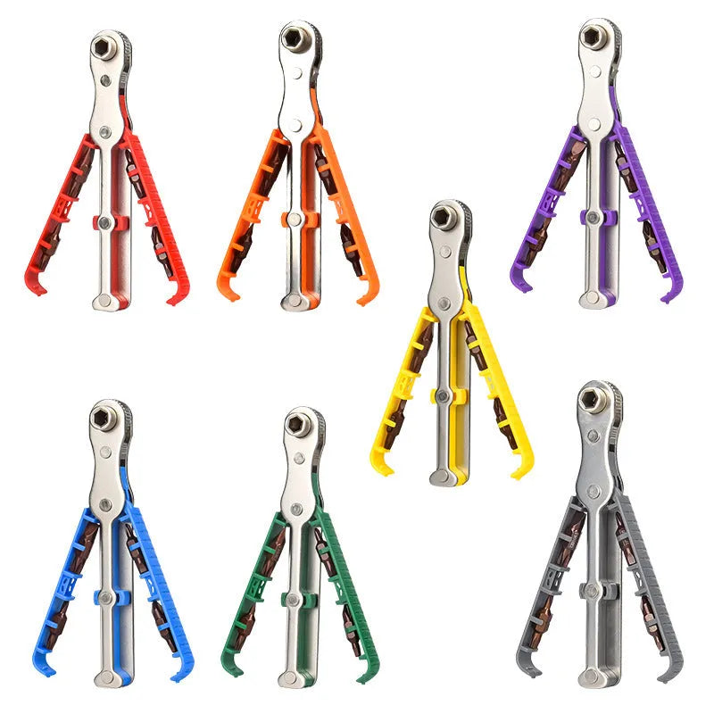 8-in-1 two-way ratchet screwdriver with S2 alloy tool steel cutter head 14.5cm