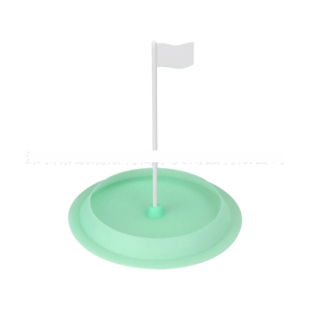Silicone golf putter plate with 16cm hole cup in red, green, or blue for indoor practice