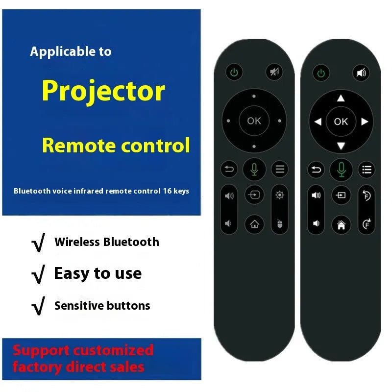 016 Bluetooth voice remote control in plastic, compact 145x35mm size