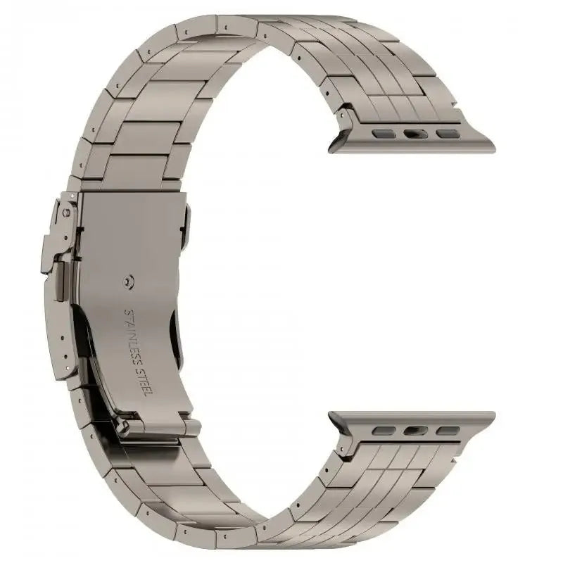 Titanium five-bead watch strap with safety catch in black, silver or titanium colour, 38mm to 49mm
