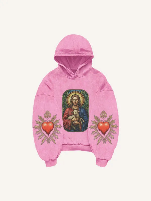 Women's printed polyester sweater in pink, blue, black and white, available in sizes XS to 3XL, casual pullover style
