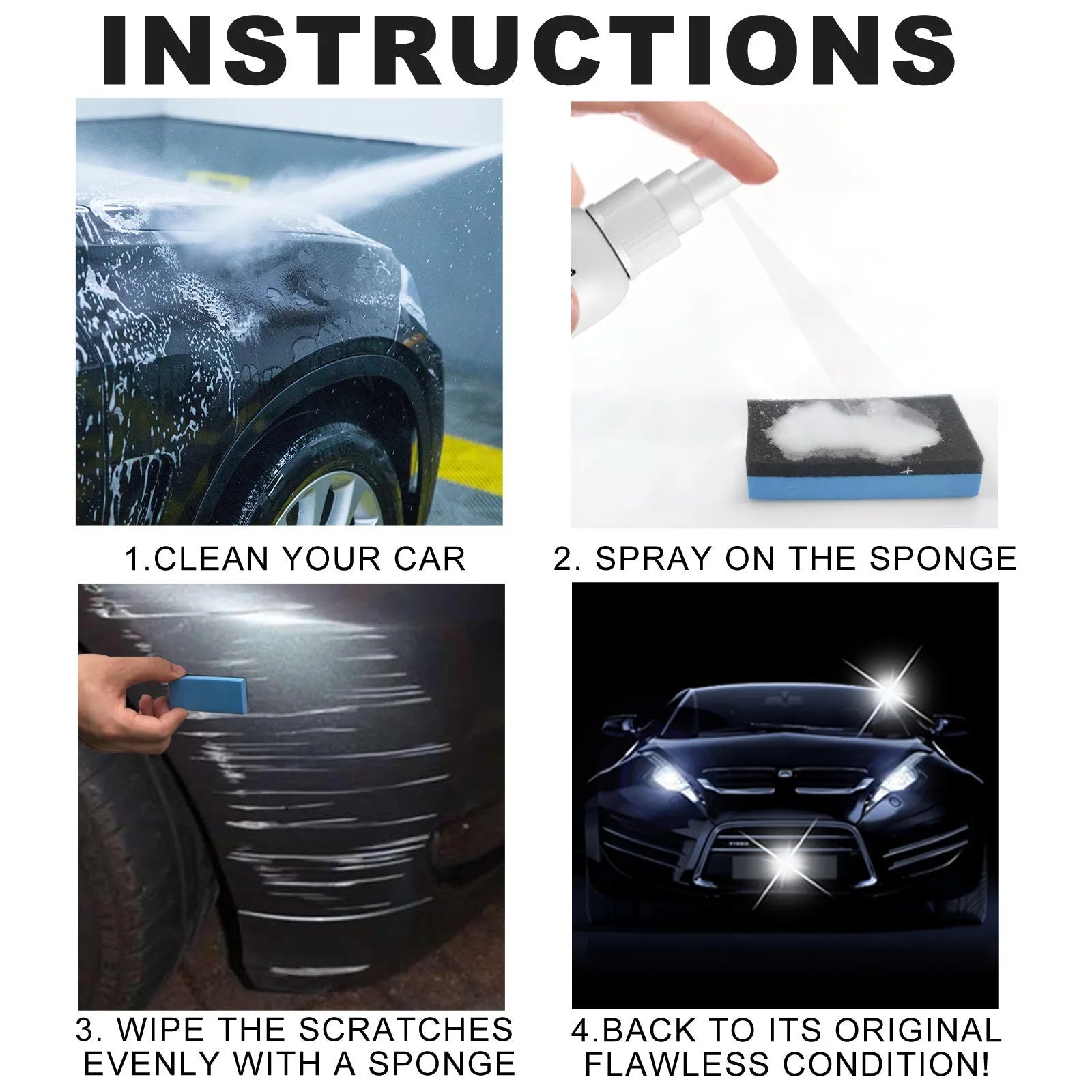 Car scratch repair spray bottle for paint surface scratch removal and sealing glaze coating renovation