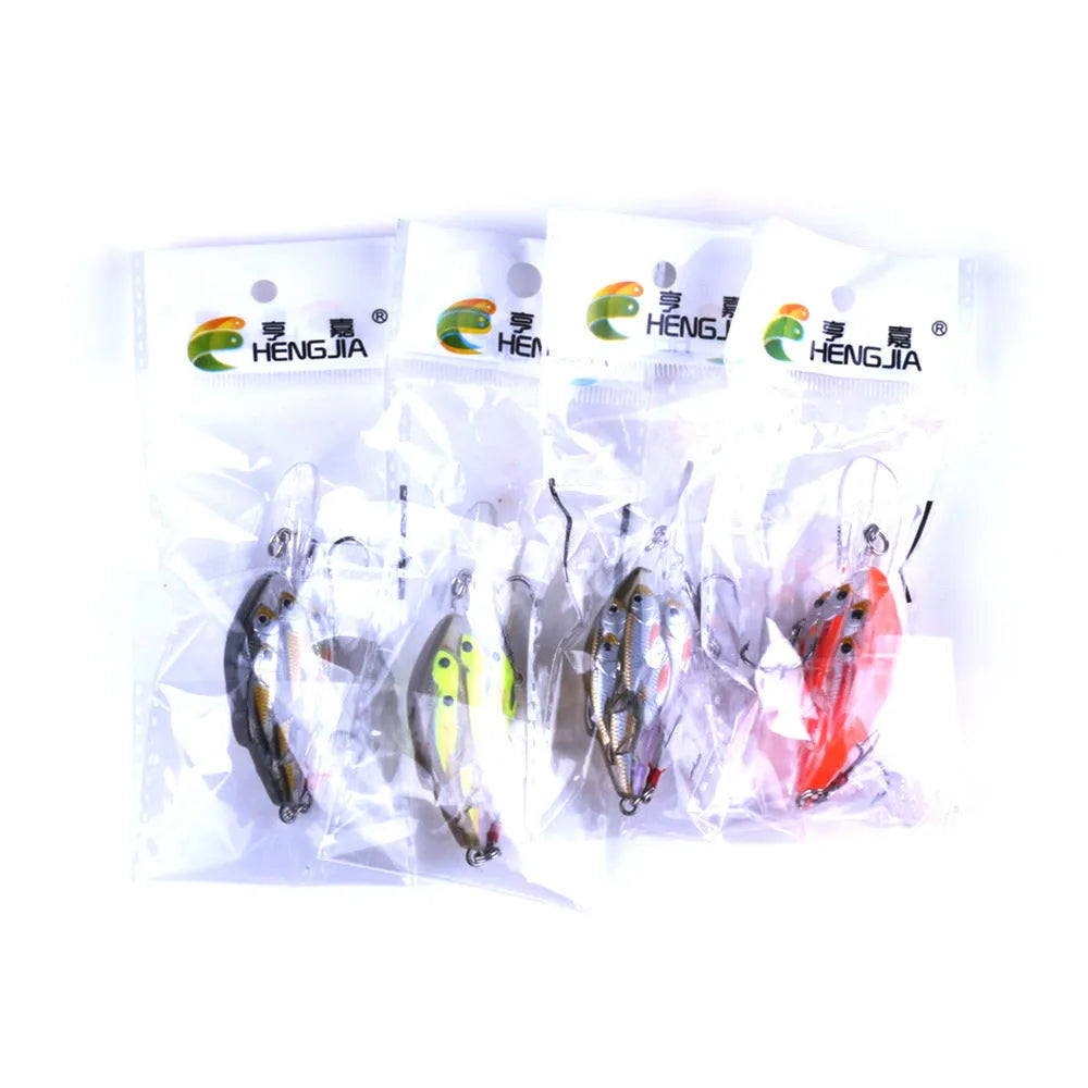 Fish Feather Hook 7.5cm floating hard bait fishing lure in multiple colour options