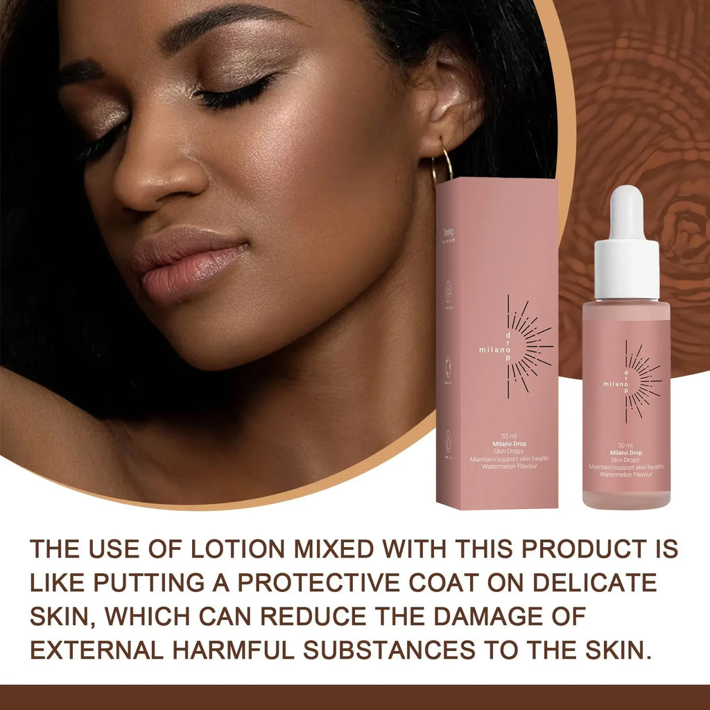 Milian colour box version 50ml self tanning serum drops with dark bronzer for face and body