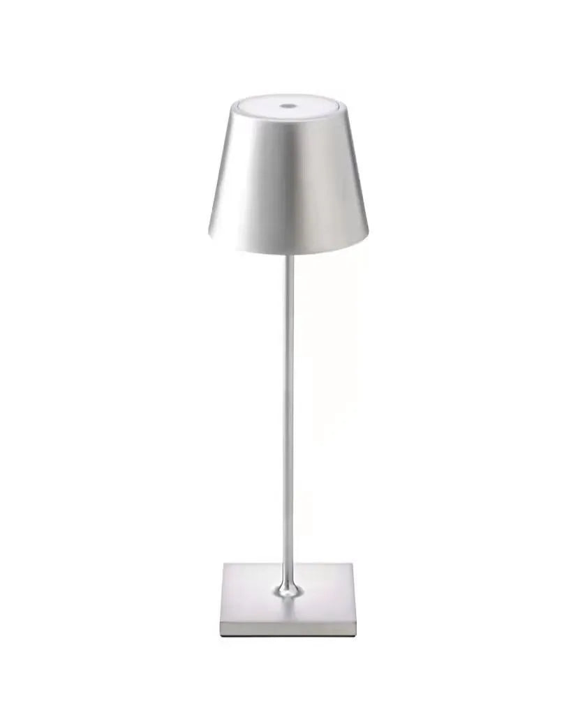Touch dimming wireless table lamp 38x10cm aluminium acrylic construction warm 3000K black finish
