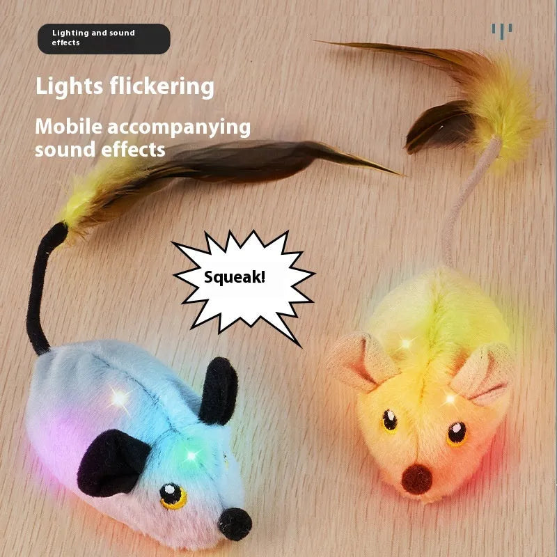 Remote control electric plush mouse cat toy with USB charging cable