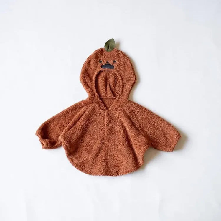 Hooded fleece baby plush top with cartoon Avatar pattern, white black or brown, suitable height 73cm to 100cm