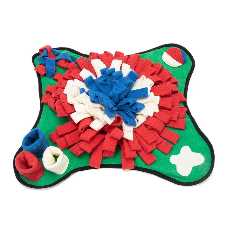 Fleece snuffle mat 45 cm for dogs with treat-dispensing folds