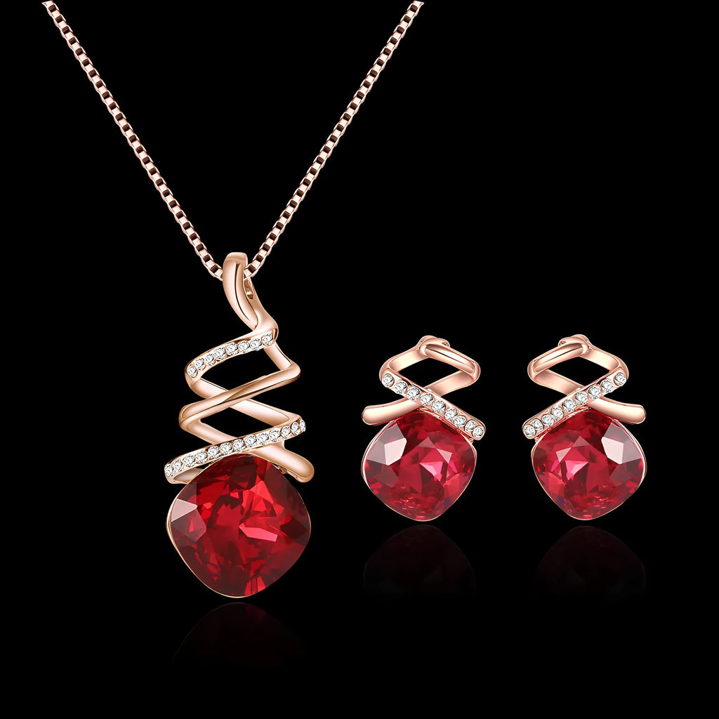 Women's alloy bridal jewellery set with adjustable necklace and earrings, colour 61172321.