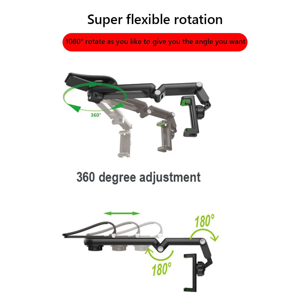 Multifunctional car sun visor mount in green or grey, ABS and PC, for general car use and rear seat shots