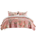 Pure cotton bedding set three-piece, retro floral pattern, pink, plain weave, 230x230cm for 2.0m bed