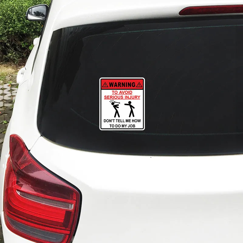 Car glass warning sticker measuring 14.9cm by 12.6cm with 'To Avoid Serious Injury' text in Type A Hit colours.