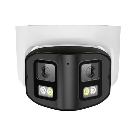 4MP dual-lens panoramic IP security camera with POE connectivity and IP66 waterproof rating