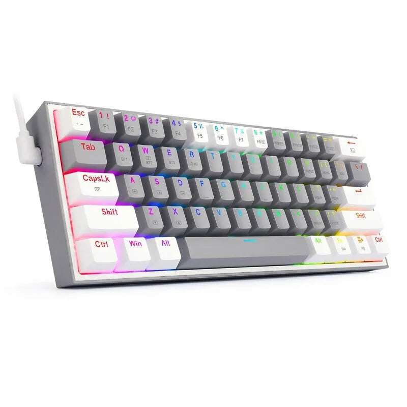 k617 wired RGB mechanical keyboard in white pink colour with multimedia keys