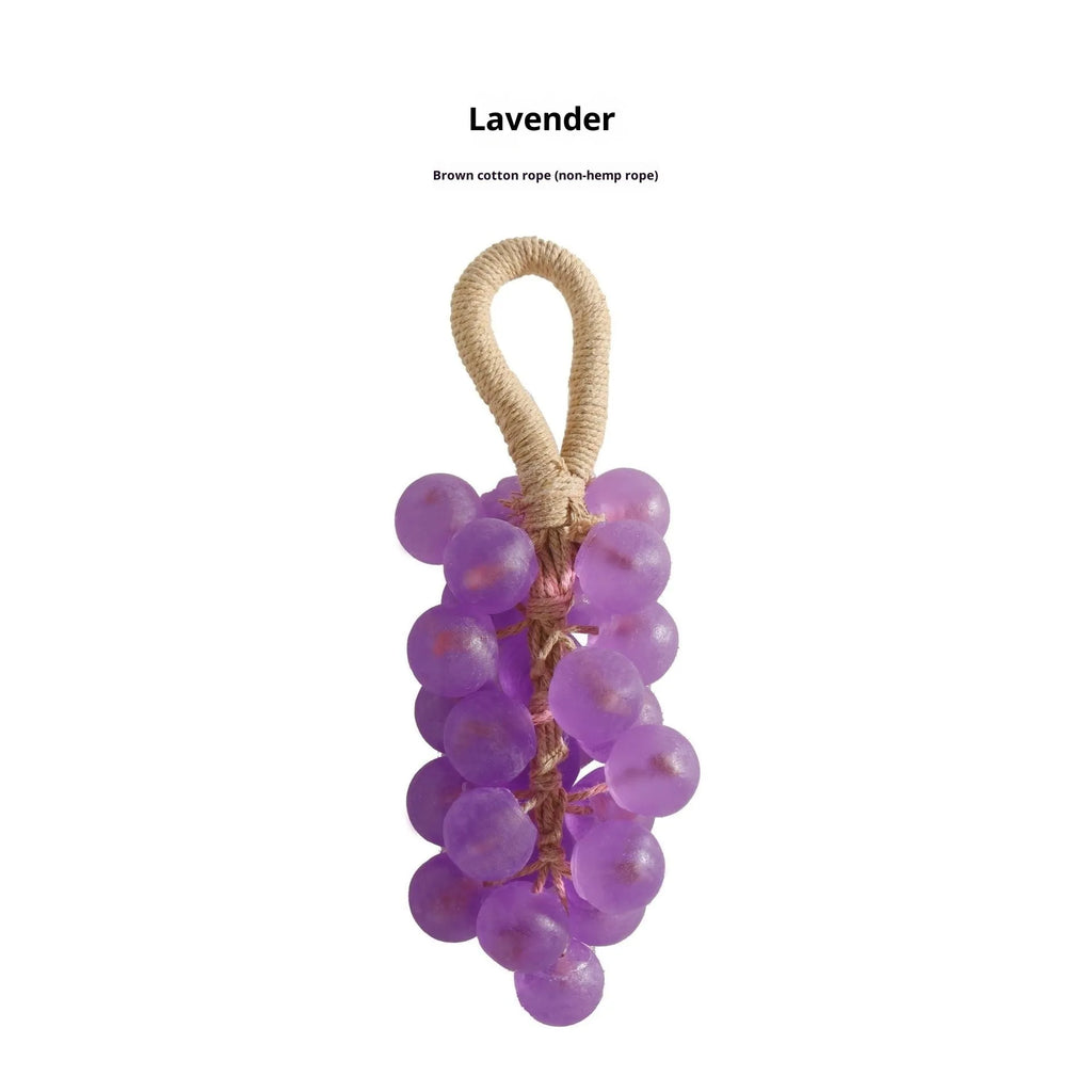 Handmade grape soap with brown cotton string, 25g net content, peach or deep purple gift box option