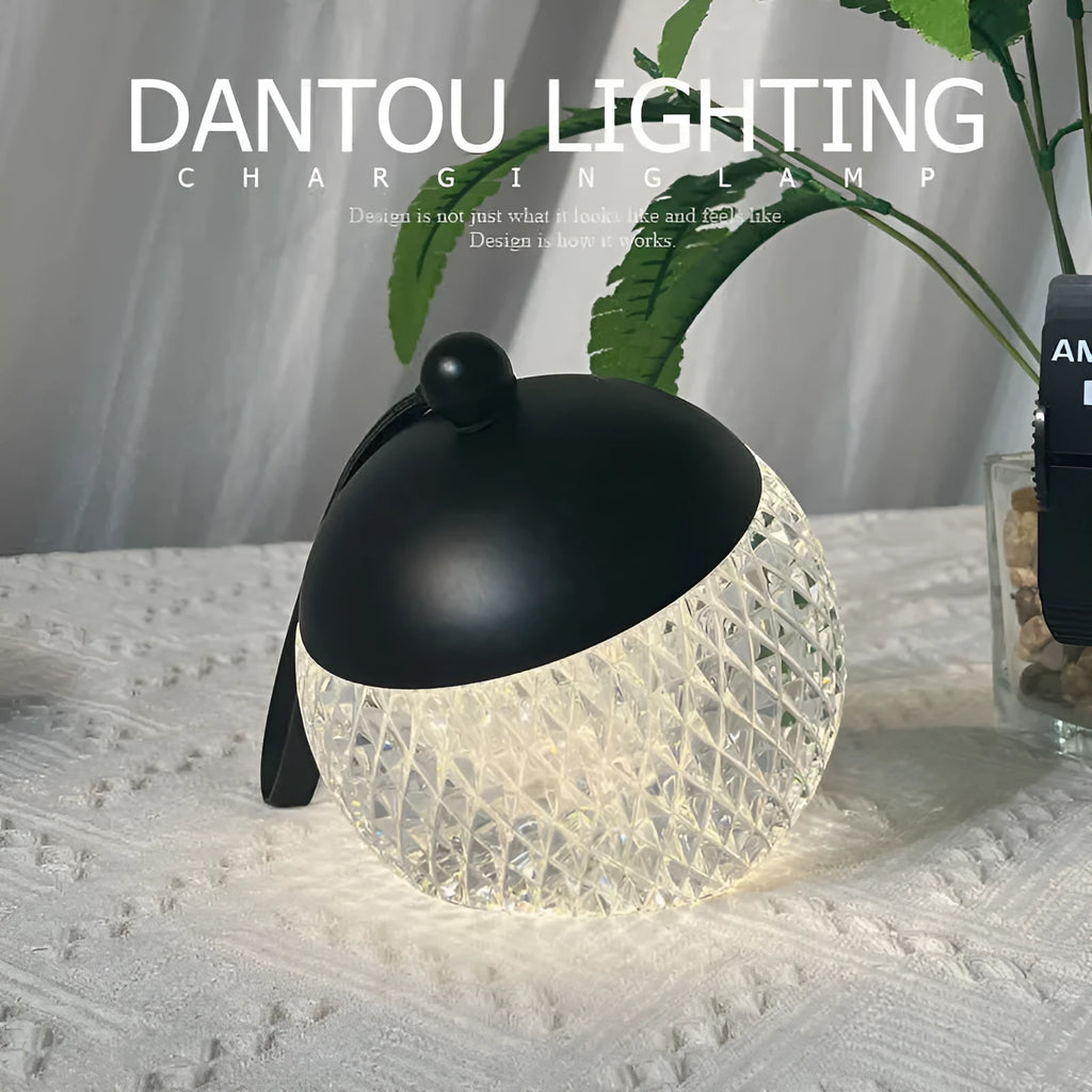 Modern minimalist desk lamp with dimmable LED lighting and aluminium acrylic construction