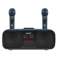 SD318 desktop Bluetooth speaker in grey with two wireless microphones USB powered 15W