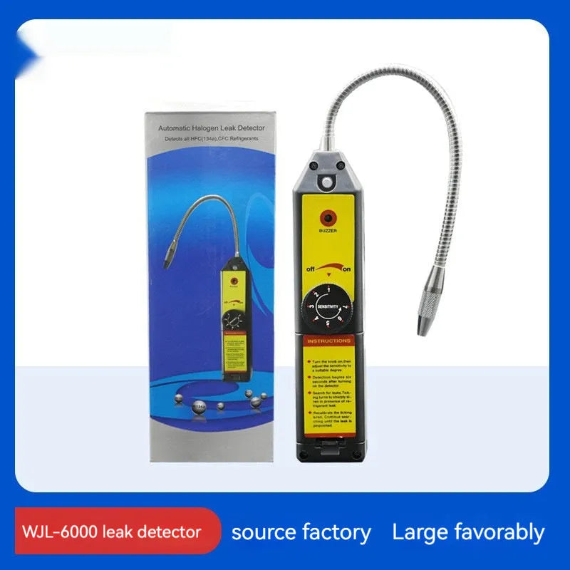 WJL-6000 halogen electronic leak detector with extended probe for automotive air conditioning refrigerant leak detection