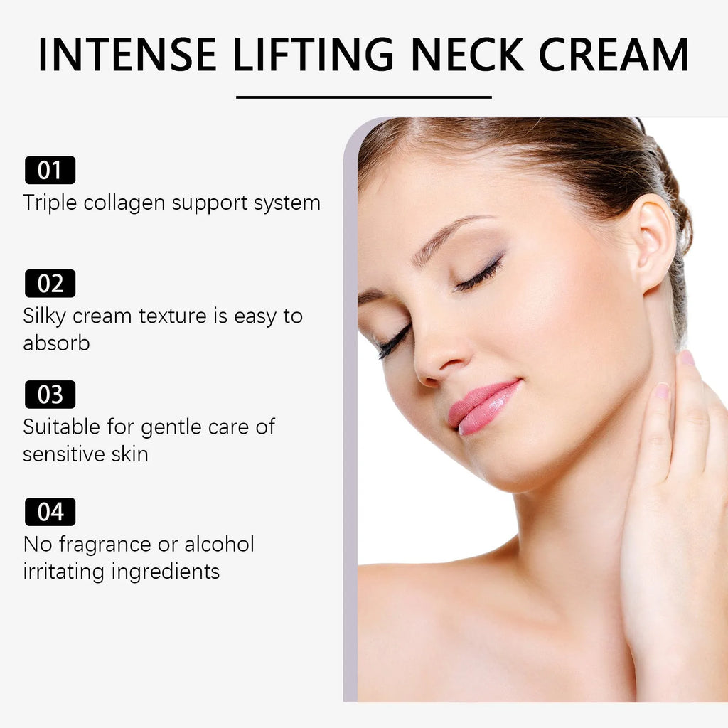 Jar of lifting and tightening neck cream with 50g capacity.