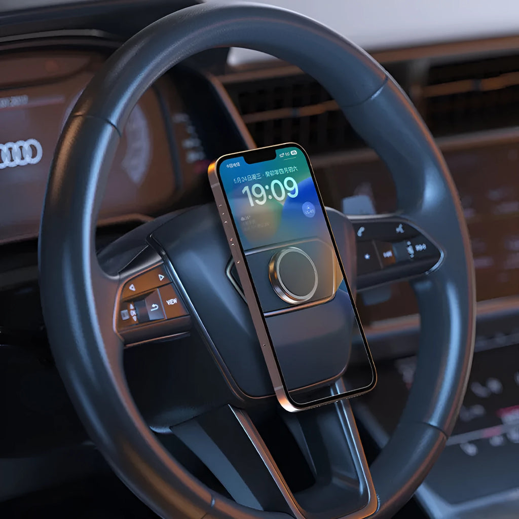 Obsidian black magnetic adsorption mobile phone holder with centripetal force design and alloy construction