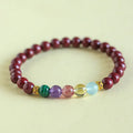 Purple gold sand quartz crystal string beads bracelet in couple design style