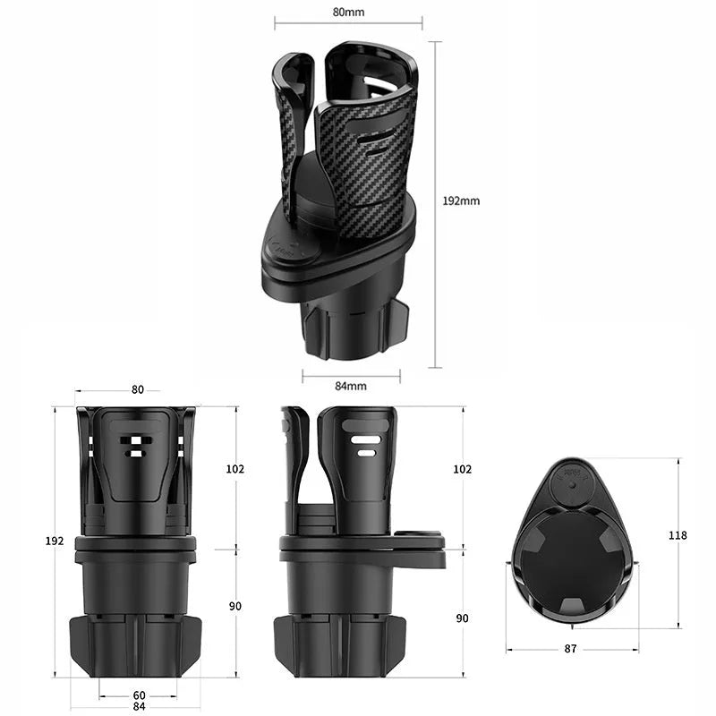 Car cup holder modification accessory with carbon fibre pattern matte finish