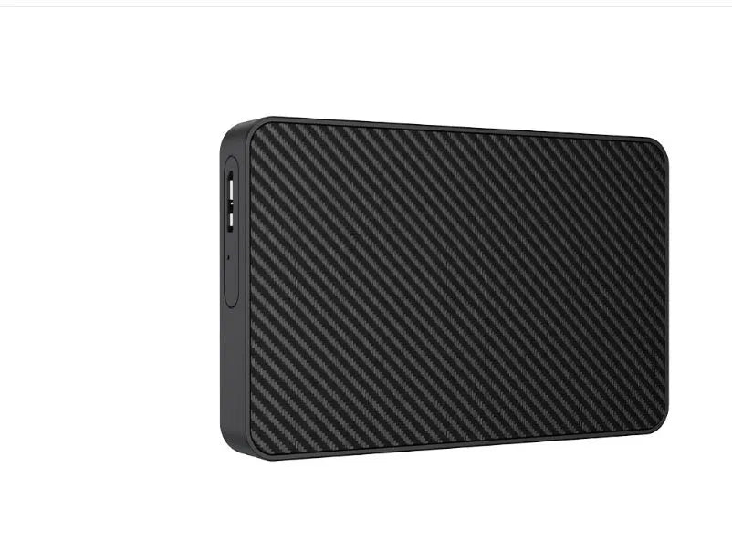 16TB high-speed portable mobile hard disk with black ABS plastic shell, compact size 121x76.4x14mm