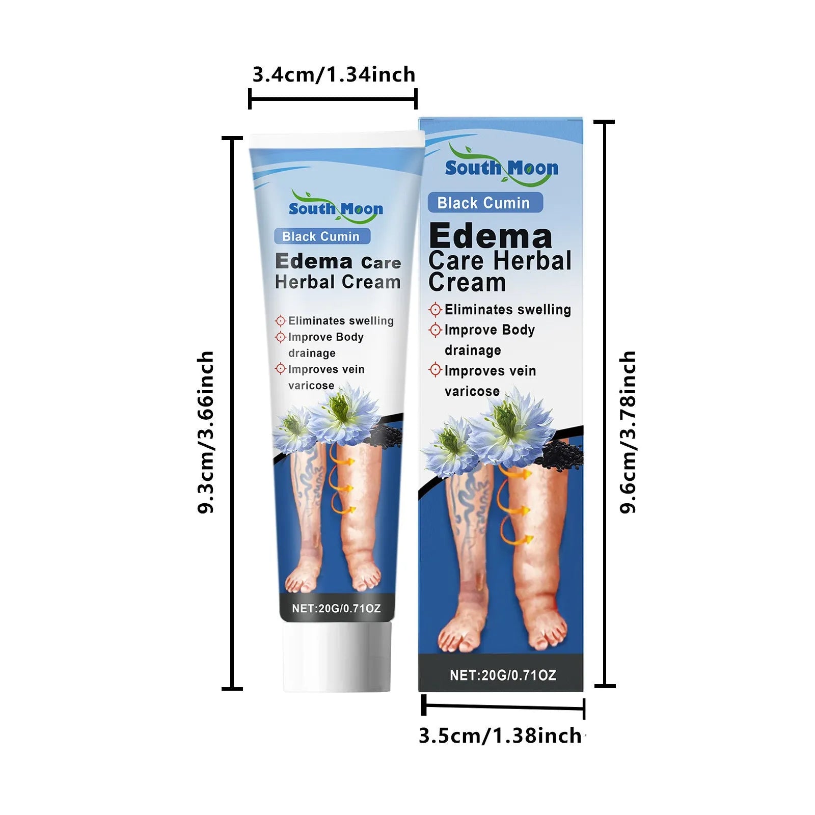 20g tube of herbal leg care cream with black grass seeds and horse chestnut