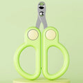 Cat nail clippers with round hole design and ergonomic handles in green colour