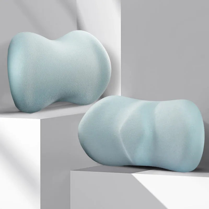 Car seat headrest and lumbar support pillow set in multiple colour options
