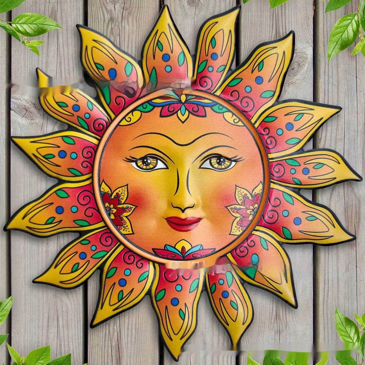 Iron sun face metal wall hanging decorative craft for indoor living room decoration