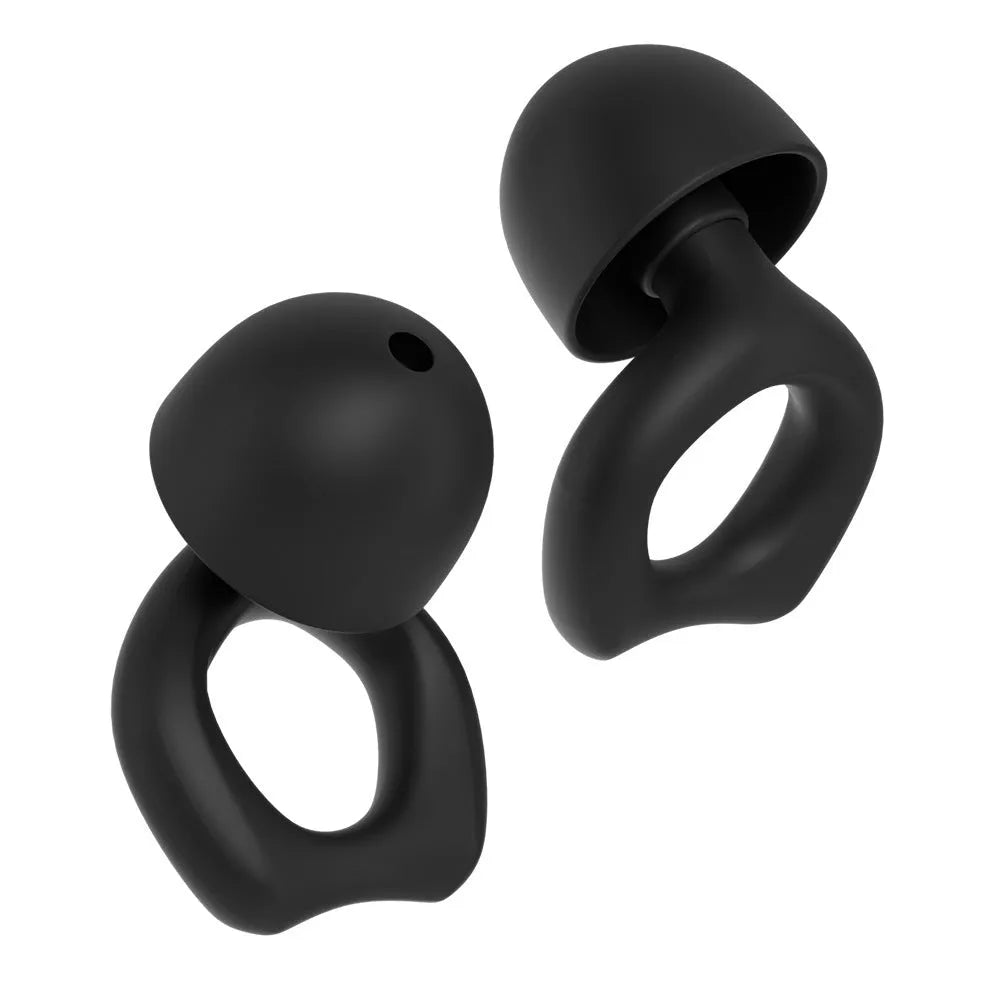 Super anti-noise silicone soundproof earplugs in five colour options: black, blue, green, purple and white.