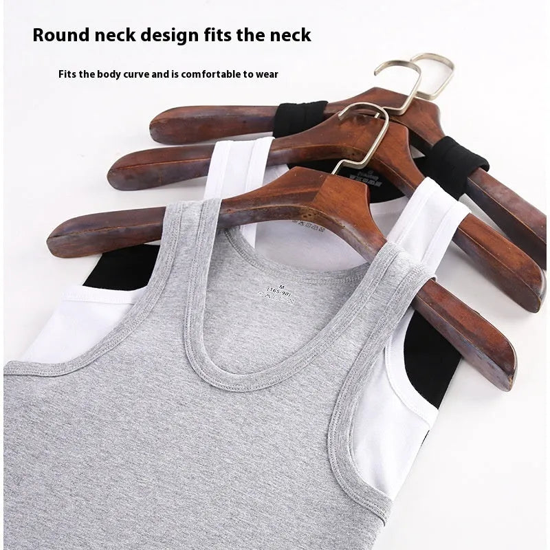 Men's pure cotton slim fit sleeveless sports vest in six colours, sizes M to 4XL, 161-180g per square metre