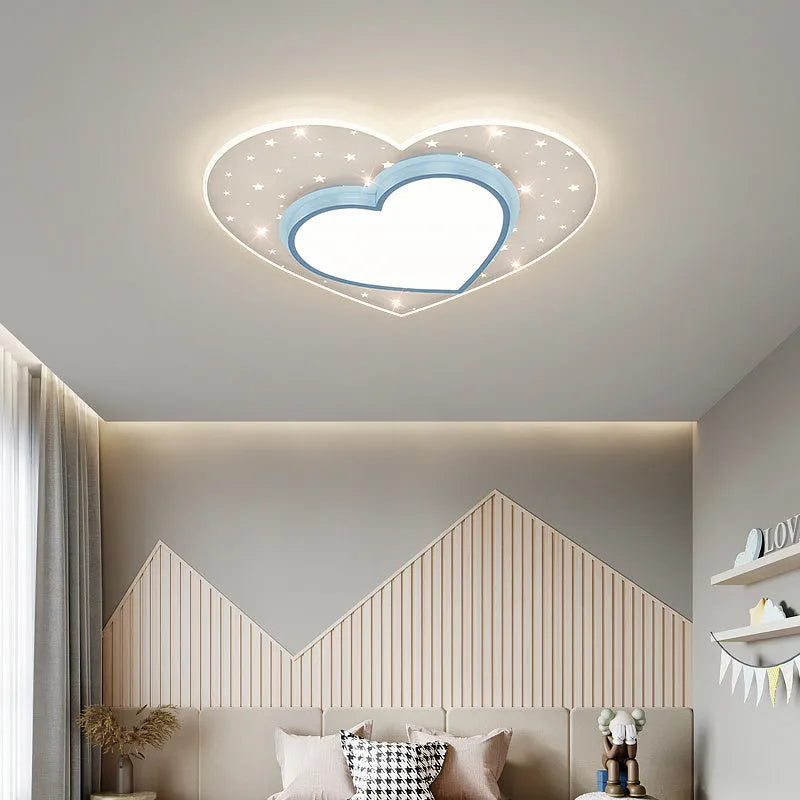 Nordic wrought iron LED ceiling lamp in pink, gold, or blue, 220V, for 10m² to 15m² rooms