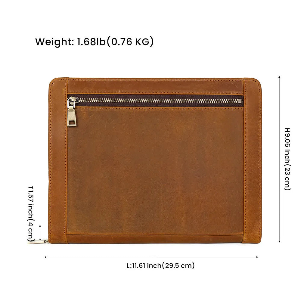 Genuine leather computer protective case showing various colour options including Crazy Horse leather finishes