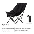 Night Black portable camping recliner folding chair with Oxford cloth and steel frame