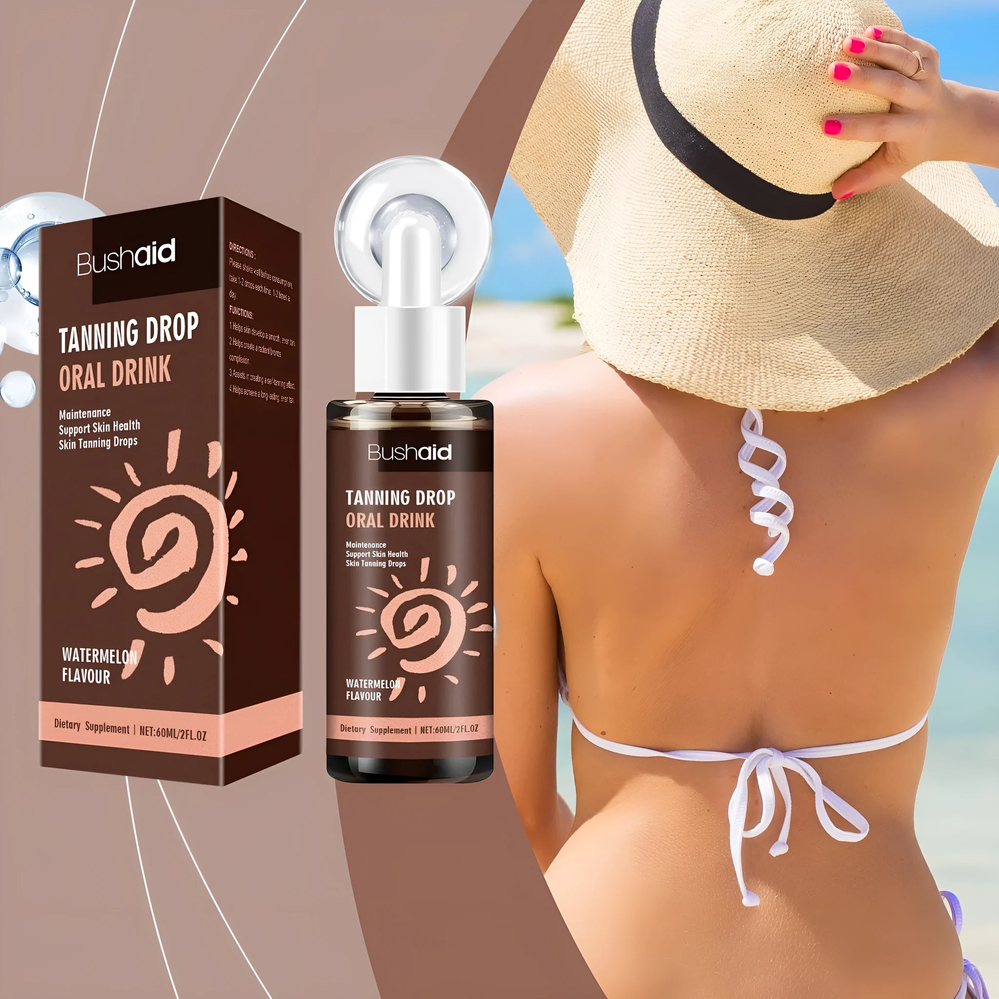 60ml sun tanning essence tube with natural botanical extracts for body care and sun protection