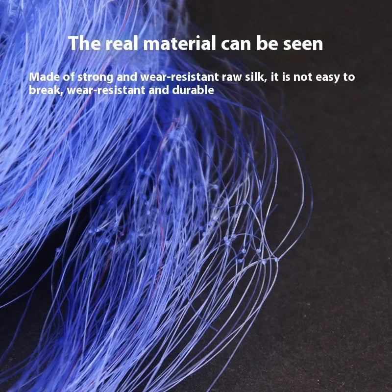 Hand sprinkle explosive hook spring bait fishing net showing nylon mesh with metal reinforcement
