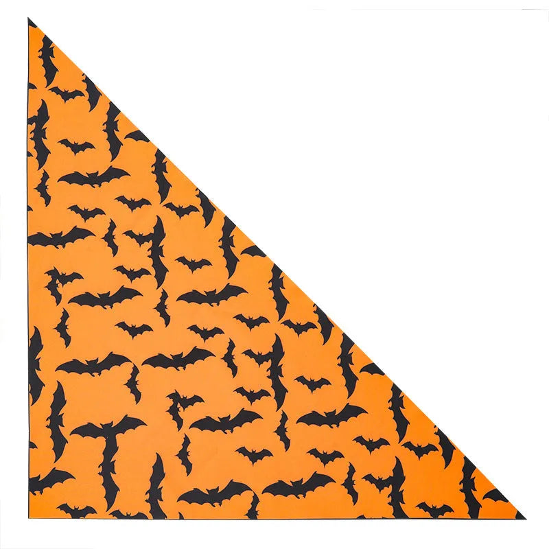Nylon pet scarf with cartoon print for Halloween, available in 43cm or 65cm length, model 14 style