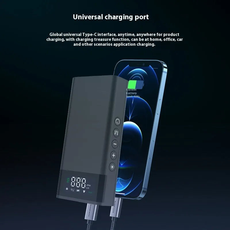 Car portable wireless intelligent digital display tire inflator pump with LED light and warning light