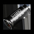 Black ABS plastic car charger GPS locator for vehicle tracking and anti-theft security.