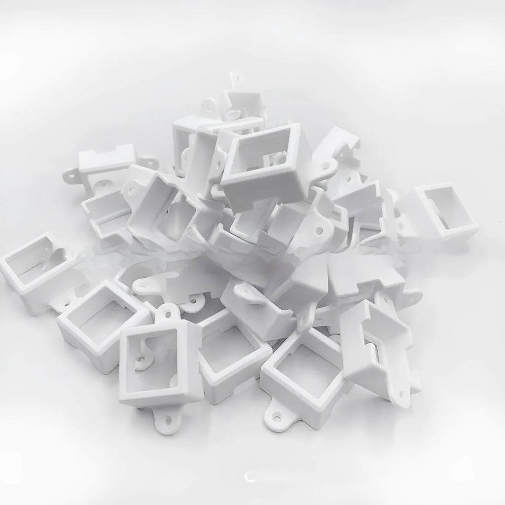 White plastic LED protective lampshade measuring 1.7cm by 6cm for fixed bracket mounting