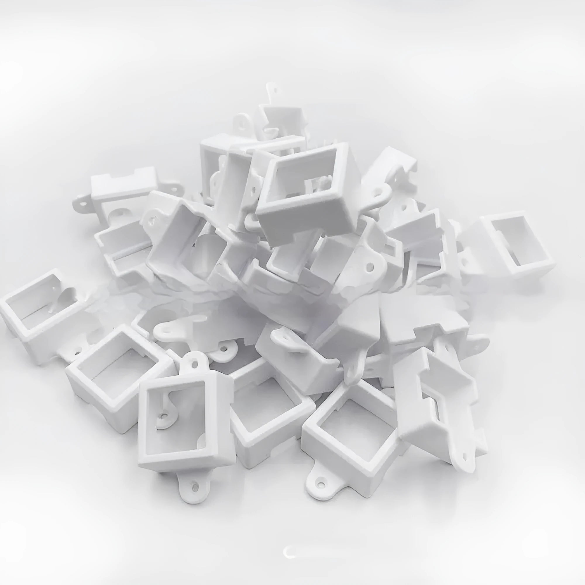 White plastic LED protective lampshade measuring 1.7cm by 6cm for fixed bracket mounting