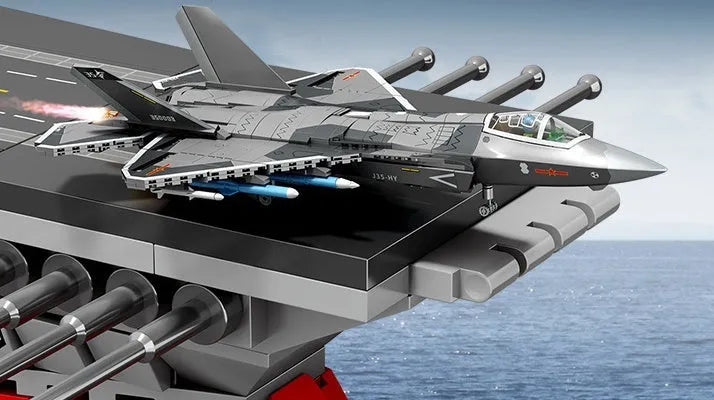 J-50 6th generation fighter building blocks model in plastic, military shipborne assembly toy in colour box