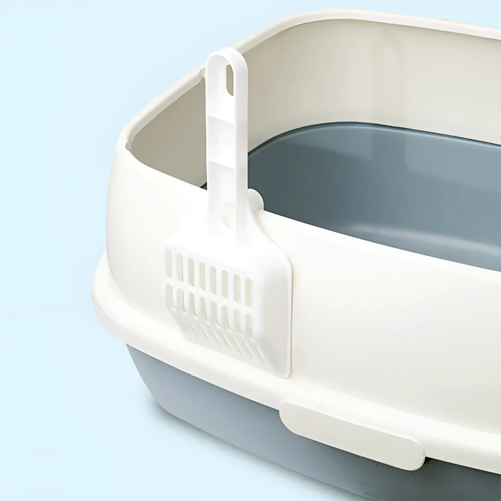 ABS plastic cat litter scoop 22.5cm long in plain design, available in blue green pink white or white and green